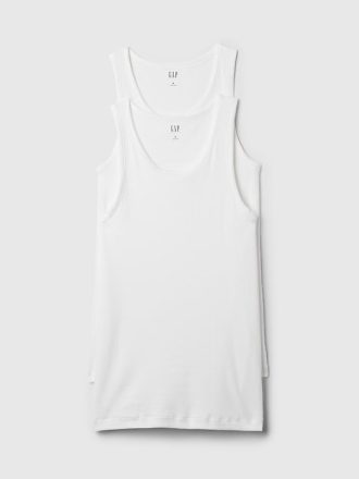 Camiseta sin mangas de canalé (paquete de 2)