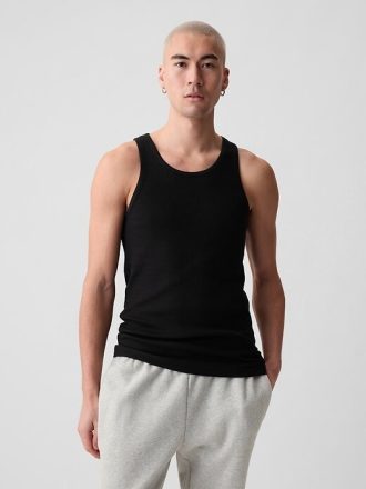 Camiseta sin mangas de canalé (paquete de 2)