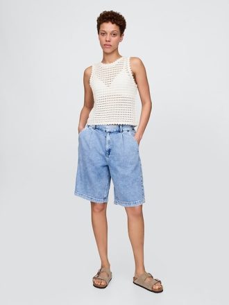 Camiseta sin mangas de crochet 100 % algodón