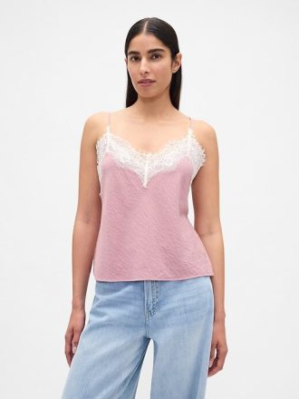 Camisola con ribete de encaje