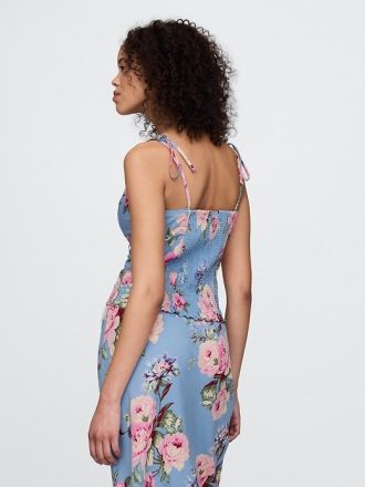 Camisola de mezcla de lino con tirantes anudados