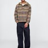 Chaqueta anorak de lona a cuadros de gran tamaño Chaqueta anorak de lona a cuadros de gran tamaño
