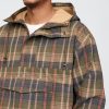 Chaqueta anorak de lona a cuadros de gran tamaño Chaqueta anorak de lona a cuadros de gran tamaño
