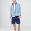 Chaqueta anorak extragrande con cremallera y tejido de mezclilla antidesgarro Chaqueta anorak extragrande con cremallera y tejido de mezclilla antidesgarro