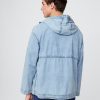 Chaqueta anorak extragrande con cremallera y tejido de mezclilla antidesgarro Chaqueta anorak extragrande con cremallera y tejido de mezclilla antidesgarro