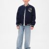 Chaqueta bomber con logotipo universitario para niños Chaqueta bomber con logotipo universitario para niños