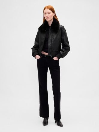 Chaqueta bomber de cuero vegano