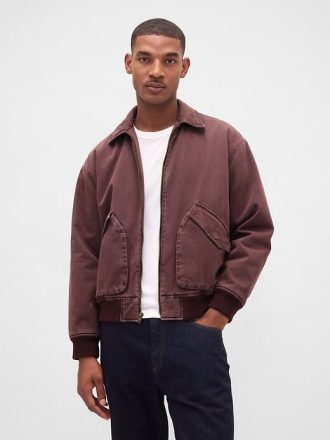 Chaqueta bomber de sarga lavada