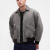 Chaqueta bomber de sarga lavada Chaqueta bomber de sarga lavada