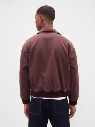 Chaqueta bomber de sarga lavada