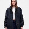 Chaqueta bomber extragrande con ribete de punto Chaqueta bomber extragrande con ribete de punto
