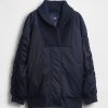 Chaqueta bomber extragrande con ribete de punto Chaqueta bomber extragrande con ribete de punto