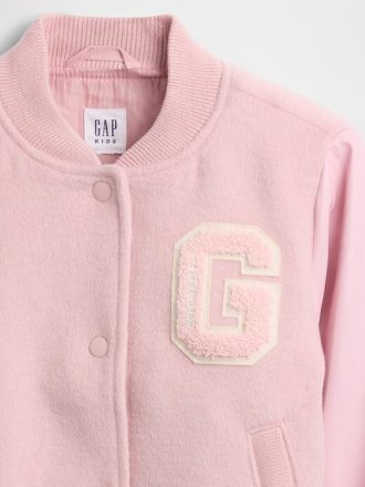Chaqueta bomber universitaria de mezcla de lana para niños