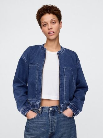 Chaqueta bomber vaquera de punto