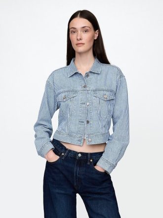 Chaqueta corta con diseño icónico de rayas vaqueras ultrasuaves
