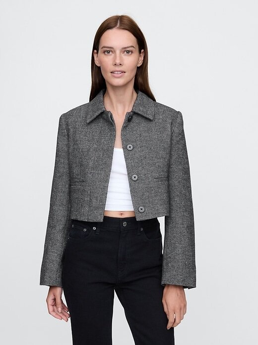 Chaqueta corta de espiga Chaqueta corta de espiga