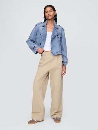 Chaqueta corta tipo gabardina vaquera ultrasuave