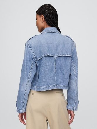 Chaqueta corta tipo gabardina vaquera ultrasuave