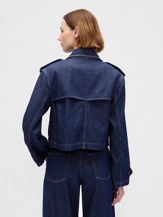 Chaqueta corta tipo gabardina vaquera ultrasuave