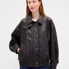Chaqueta de cuero vegano de gran tamaño Chaqueta de cuero vegano de gran tamaño