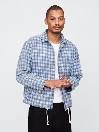 Chaqueta de entrenador con cuadros vaqueros