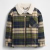 Chaqueta de franela con forro de sherpa para bebés y niños pequeños Chaqueta de franela con forro de sherpa para bebés y niños pequeños
