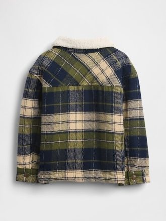 Chaqueta de franela con forro de sherpa para bebés y niños pequeños