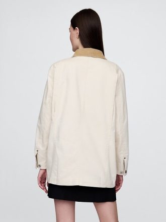 Chaqueta estilo granero con cuello de pana