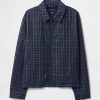 Chaqueta relajada de cuadros de lino y algodón Chaqueta relajada de cuadros de lino y algodón
