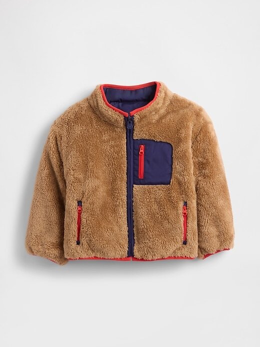 Chaqueta reversible ligera de sherpa para bebés y niños pequeños Chaqueta reversible ligera de sherpa para bebés y niños pequeños