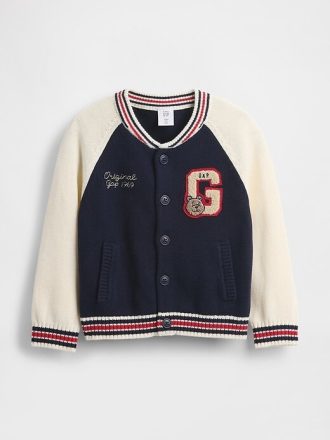 Chaqueta tipo suéter con logotipo universitario para bebés y niños pequeños