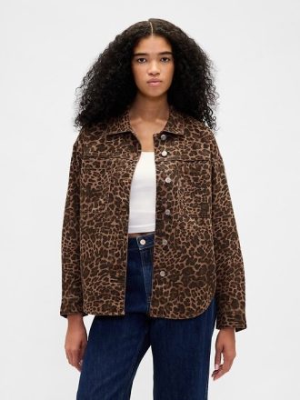 Chaqueta vaquera de leopardo ultrasuave