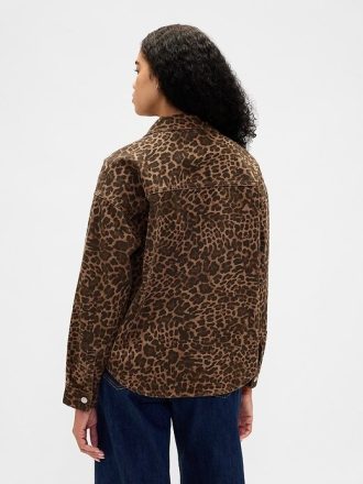 Chaqueta vaquera de leopardo ultrasuave