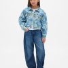 Chaqueta vaquera floral con mangas globo para niños Chaqueta vaquera floral con mangas globo para niños