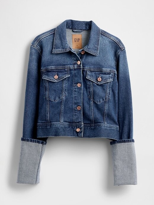 Chaqueta vaquera icónica con puños de alfiler Chaqueta vaquera icónica con puños de alfiler