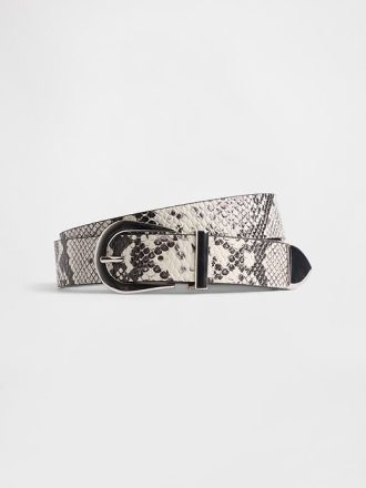 Cinturón de cuero con estampado de serpiente