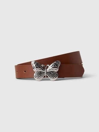 Cinturón de mariposa de cuero vegano para niños