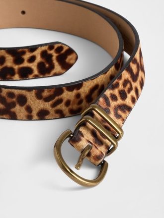 Cinturón de pelo de becerro de leopardo