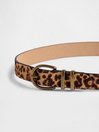Cinturón de pelo de becerro de leopardo