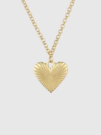 Collar de corazón de oro acanalado HART