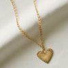 Collar de corazón de oro acanalado HART Collar de corazón de oro acanalado HART