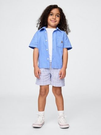 Conjunto de cabaña de lino y algodón para bebés y niños pequeños