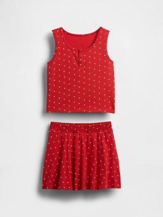 Conjunto de camiseta de tirantes y falda pantalón para niños