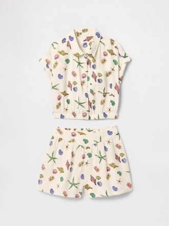 Conjunto de gasa arrugada para niños