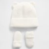 Conjunto de gorro y manoplas CashSoft Bear para bebés y niños pequeños Conjunto de gorro y manoplas CashSoft Bear para bebés y niños pequeños