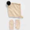 Conjunto de gorro y manoplas con pompón CashSoft para bebés y niños pequeños Conjunto de gorro y manoplas con pompón CashSoft para bebés y niños pequeños