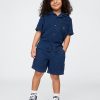 Conjunto de mezclilla de gasa arrugada para bebé y niño pequeño Conjunto de mezclilla de gasa arrugada para bebé y niño pequeño