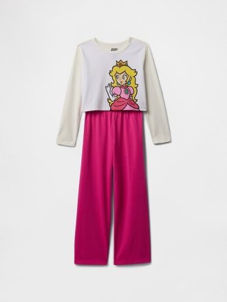 Conjunto de pijama corto de princesa Peach para niños