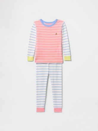 Conjunto de pijama de algodón orgánico cepillado para bebés y niños pequeños