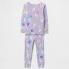 Conjunto de pijama de algodón orgánico cepillado para bebés y niños pequeños